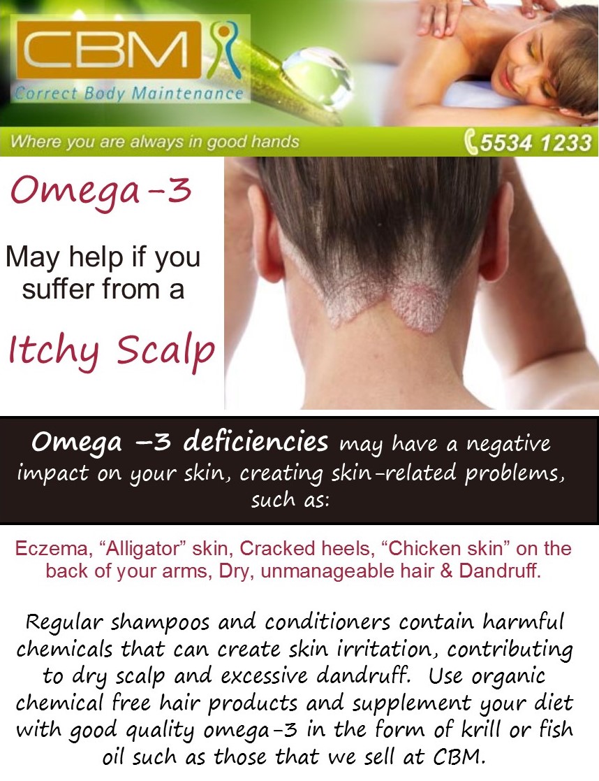 omega-3 may help if you suffer from a itchy scalp | correct body