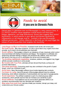 Foods to Avoid if your in chronic pain