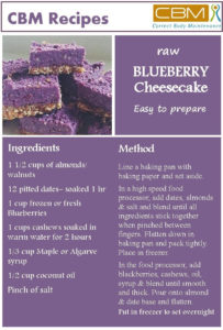 Raw Blueberry cheesecake