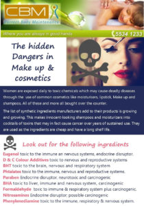 The hidden dangers in make up and cosmetics