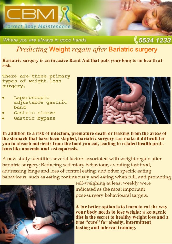 Weight regain after weightloss surgery | Correct Body Maintenance